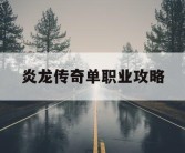 炎龙传奇单职业攻略