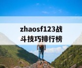 zhaosf123战斗技巧排行榜
