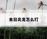 末日炎龙怎么打