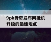9pk传奇发布网挂机升级的最佳地点