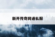 新开传奇网通私服