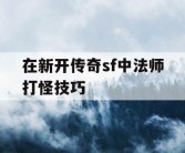 在新开传奇sf中法师打怪技巧