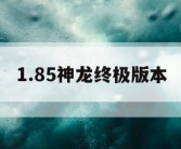 1.85神龙终极版本