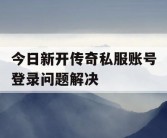 今日新开传奇私服账号登录问题解决