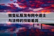 微变私服发布网中道士与法师的技能差异