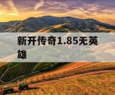 新开传奇1.85无英雄