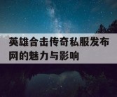 英雄合击传奇私服发布网的魅力与影响