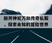 新开神蛇万劫传奇私服，探索未知的冒险世界