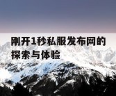 刚开1秒私服发布网的探索与体验