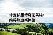 中变私服传奇无英雄：纯粹热血新体验