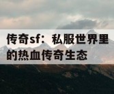 传奇sf：私服世界里的热血传奇生态