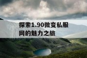 探索1.90微变私服网的魅力之旅