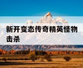 新开变态传奇精英怪物击杀