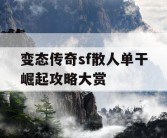 变态传奇sf散人单干崛起攻略大赏