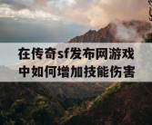 在传奇sf发布网游戏中如何增加技能伤害