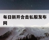 每日新开合击私服发布网