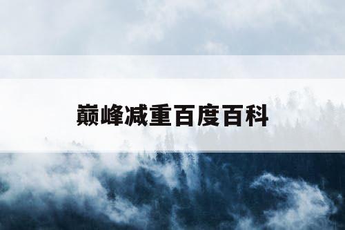 巅峰减重百度百科