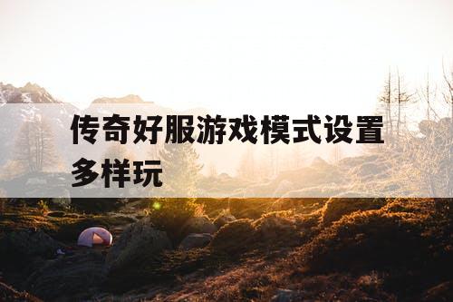 传奇好服游戏模式设置多样玩