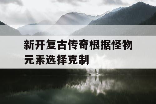 新开复古传奇根据怪物元素选择克制