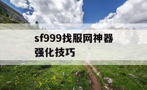 sf999找服网神器强化技巧