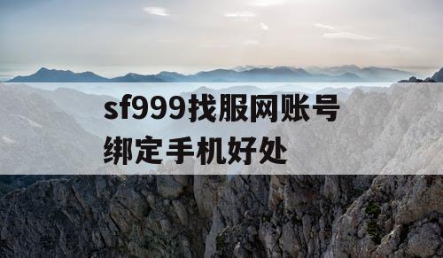 sf999找服网账号绑定手机好处
