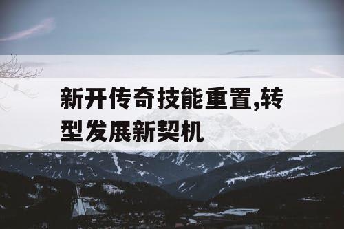 新开传奇技能重置,转型发展新契机